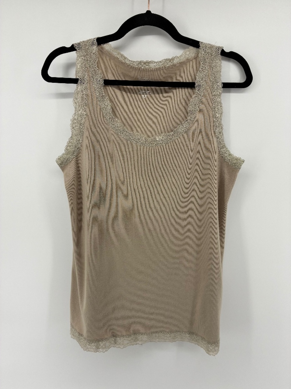 MASSIVE $10 SALE Lace-Trim Sleeveless Tank Top in Tan